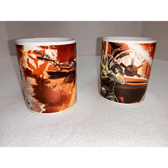 2 STAR WARS Coffee Movie Mugs 2011 Boba Fett Han Solo Vader Skywalker Unused - Picture 2 of 8